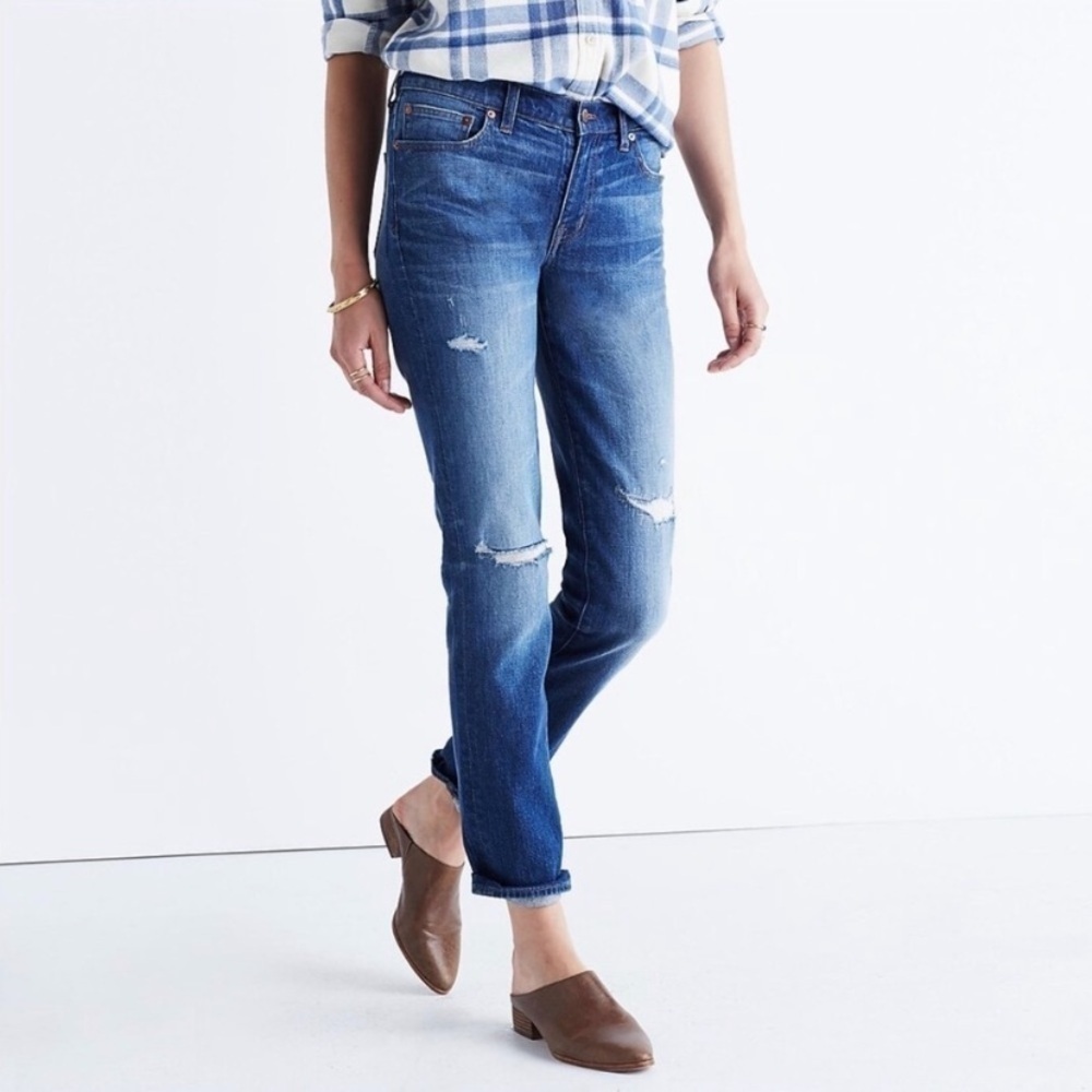 Madewell The Slim Boyjean in Brinville Wash: Rip and Repair Edition Size 26